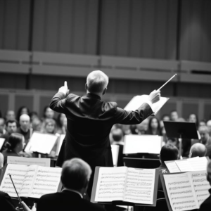 music score orchestra conductor AI